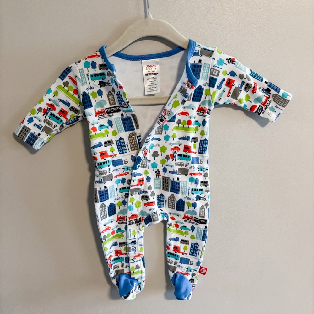 Zutano Print Baby Snap Footie Newborn